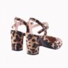 Leopard Ankle Strap Low Heels for Women RA-145