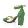 Green Suede Chunky Heel Dress Shoes for Women MA-030