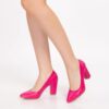 Fushcia Chunky Heel Shoes for Women MA-023