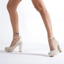 Gold Platform Heel Wedding Shoes for WomenRA-210
