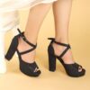 Black High Heel Wedding Shoes for Women RA-701