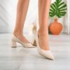 Cream Low Heels Casual Shoes for Women RA-162