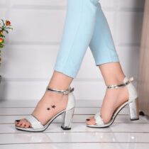 Silver Ankle Strap Heels for Women RA-805