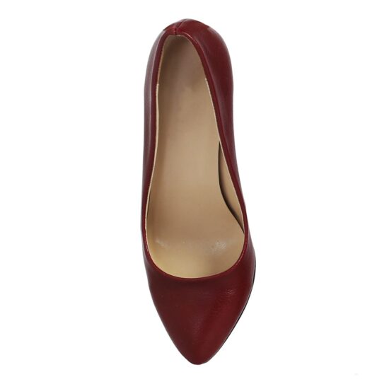 Burgundy 3 inch Heels for Women Closed toe MA-017