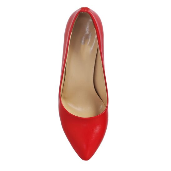 Red 3 inch Heels for Women Closed toe MA-017
