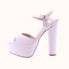 White Shiny Wedding Platform Shoes for Bride RA-027