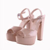 Beige Shiny Wedding Platform Shoes for Bride RA-027