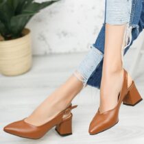 Brown Ankle Strap Heels for Women MA-028