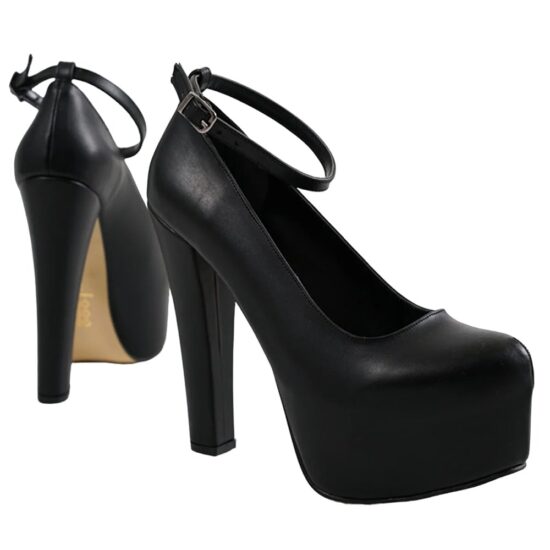 Black High Heel Platform Sandals for Women RA-304