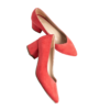 Orange Suede Low Heels Casual Shoes for Women RA-162