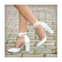 White Ankle Strap High Heels for Women RA-040