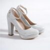 Silver Platform Heel Wedding Shoes for Women RA-210