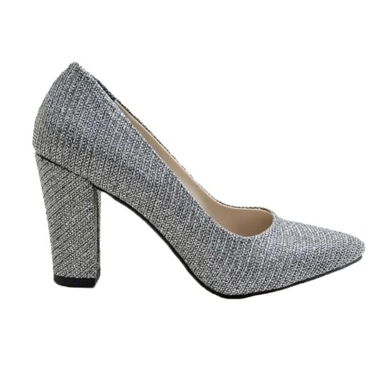 Platinum Chunky Heel Shoes for Women MA-023