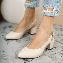 Cream Ankle Strap Heels for Women MA-028