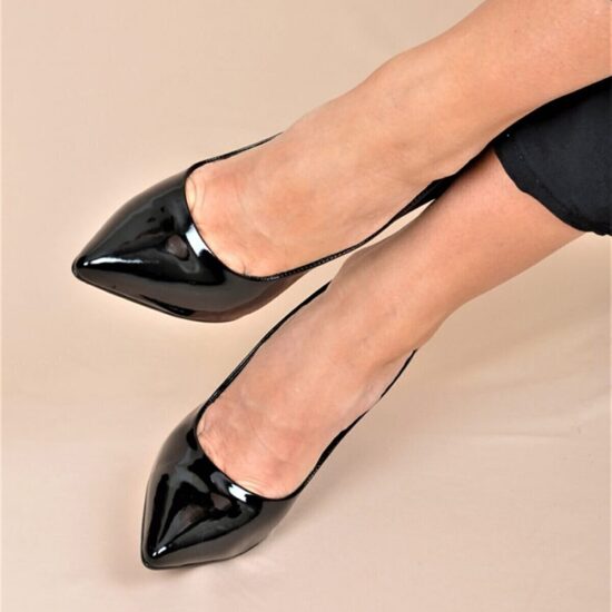 Black Shiny Stiletto High Heel Shoes for Women Ma-021