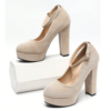 Beige Platform Heel Wedding Shoes for Women RA-210