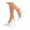 White Shiny Stiletto High Heel Shoes for Women Ma-021