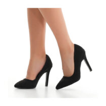 Black Suede Stiletto High Heel Shoes for Women Ma-021