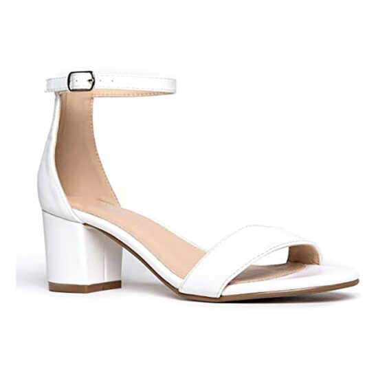 White Low Heel Sandals for Ladies RA-155