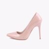 Beige Shiny Stiletto High Heel Shoes for Women Ma-021