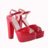 Red Shiny Wedding Platform Shoes for Bride RA-027