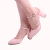 Pink Ankle Strap Low Heels for Women RA-145