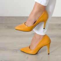 Mustard Stiletto High Heel Shoes for Women Ma-021