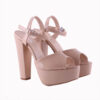 Beige Shiny Wedding Platform Shoes for Bride RA-027