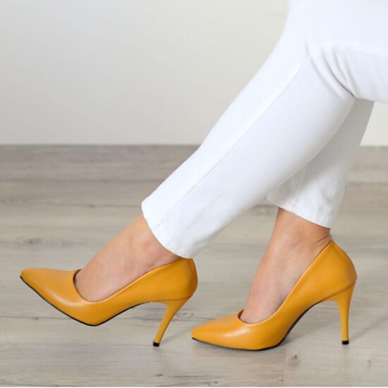 Mustard Stiletto High Heel Shoes for Women Ma-021