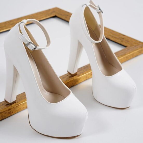 White High Heel Platform Sandals for Women RA-304