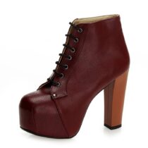 Burgundy Platform High Heel Boots for Women MA-010