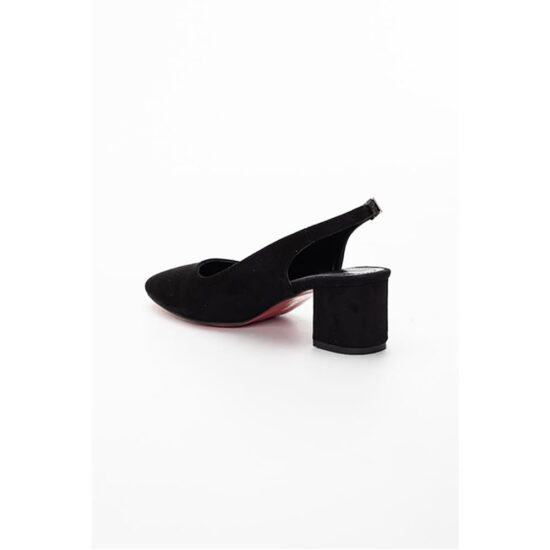 Black Suede Ankle Strap Heels for Women MA-028
