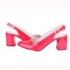 Red Shiny Ankle Strap Heels for Women MA-028