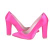 Fushcia Satin Thick Heel Match Bag and Shoes RC-023