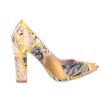 Yellow Print Chunky Heel Match Bag and Shoes RC-023