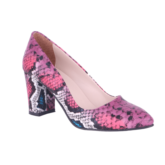 Pink Print Low Heel Match Bag and Shoes RC-024