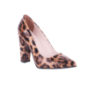 Leopard Shiny Chunky Heel Shoes for Women MA-023