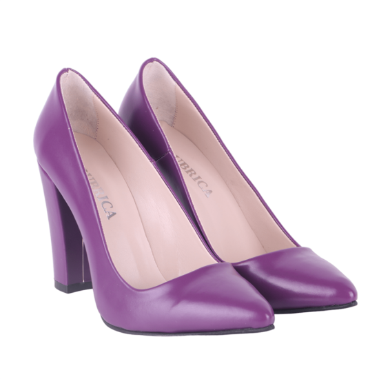 Purple Chunky Heel Shoes for Women MA-023