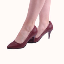 Burgundy 3 inch Heels for Women Closed toe MA-017