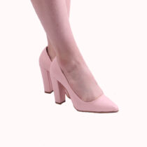 Pink Chunky Heel Shoes for Women MA-023