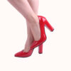 Red Shiny Chunky Heel Shoes for Women MA-023