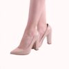 Beige Thick Heel Match Bag and Shoes RC-023