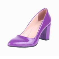 Purple Shiny Low Heel Dress Shoes for Ladies MA-024