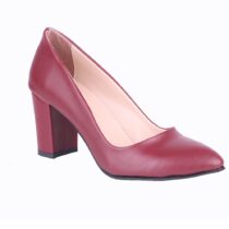 Burgundy Low Heel Dress Shoes for Ladies MA-024