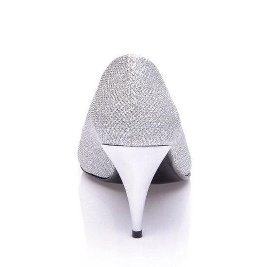 Silver Silvery 3 inch Heels for Women Closed toe MA-017