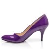 Purple Shiny 3 inch Heels for Women Closed toe MA-017