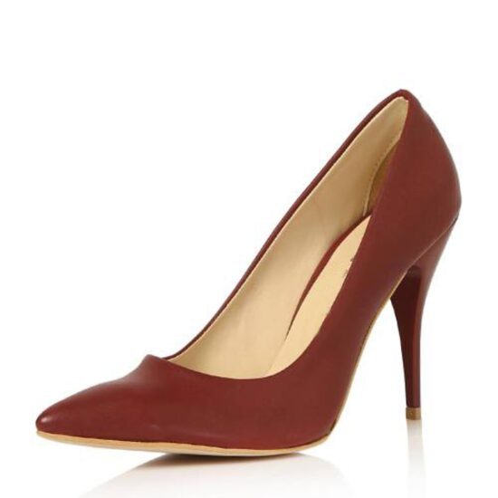 Burgundy Stiletto High Heel Shoes for Women Ma-021