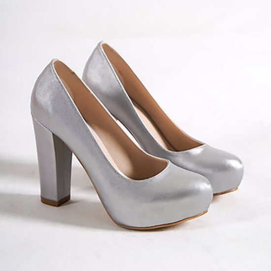 Gray Platform Chunky Heel for Women RA-515