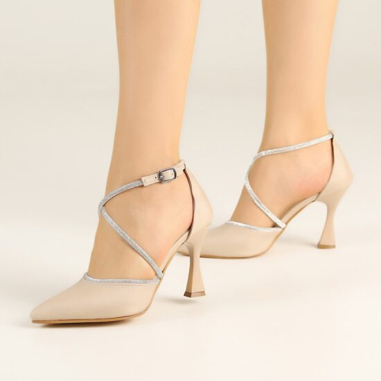 Beige Ankle Strap Sandals for Women RA-02
