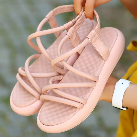 Pink Women's Sandals Flat Ankle Strap AL-07